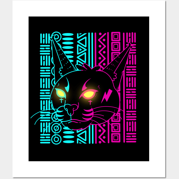 Cyber Caracal Wall Art by Artthree Studio